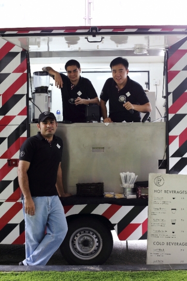 The staff of Royal Post mobile coffee truck