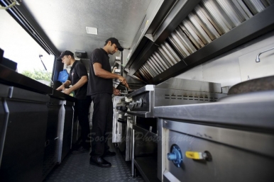 Flaming Wheels has a well-equipped kitchen
