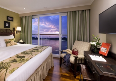 Rooms with a view: Each spacious cabin comes with a view of the historic river banks