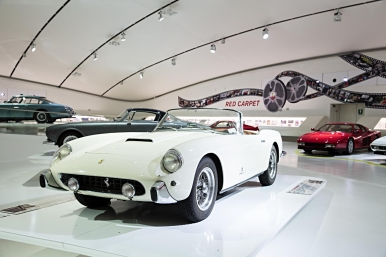 Ferrari cars from television and film are on display at the museum