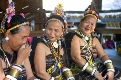 Women from the Rungus ethnic group in full ceremonial wear, Photo © David Kirkland