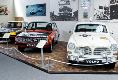 The rally car exhibit showcases Volvo’s sporting pedigree; Photo © Volvo Museum