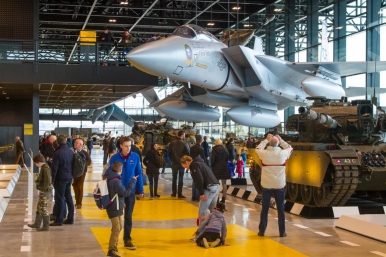 An F15 takes centre stage in the Arsenal hall at the National Military Museum Photo ©  NMM.nl