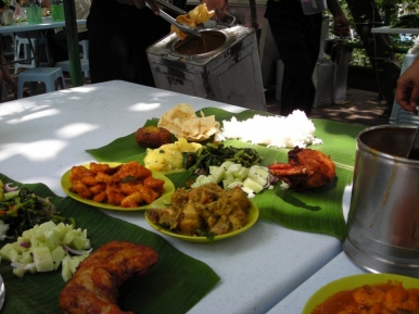A typical banana leaf meal, Photo © Freeimages