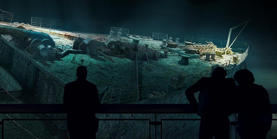 A visualisation of the new 360° panorama TITANIC at the Panometer Leipzig. Photo©asisi