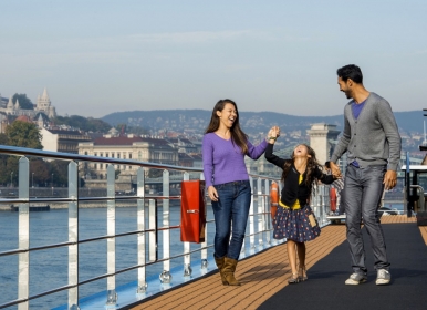 Adventures by Disney river cruise guests sail aboard a river cruise ship custom built by AmaWaterways with families in mind.