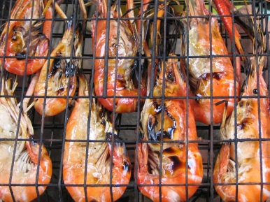 Fresh barbecued seafood