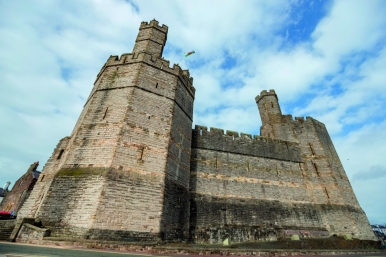 The massive fortress of Caernarfon Castle