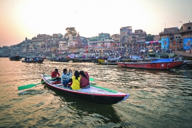 The Ganges River in Varanasi, India is a spiritual destination for millions of HIndus