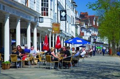 Soak up the culture and heritage of Tunbridge Wells at its famous Pantiles colonnaded walkway