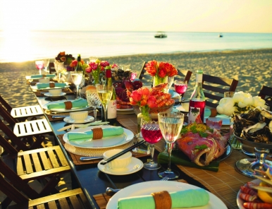 Experience dining at the beach at Tangalooma Island Resort