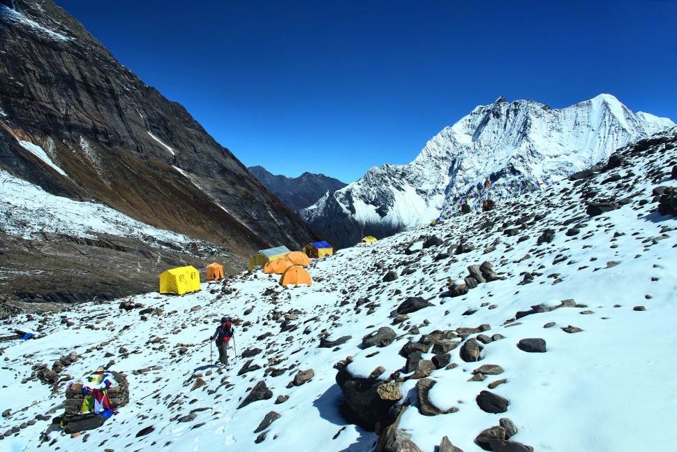 Trekkers exploring the upper reaches of Tsum Valley