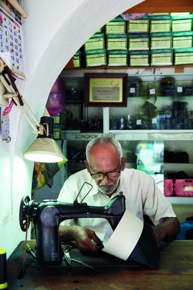 Haja Mohideen still operates from the small work space he inherited from his late father