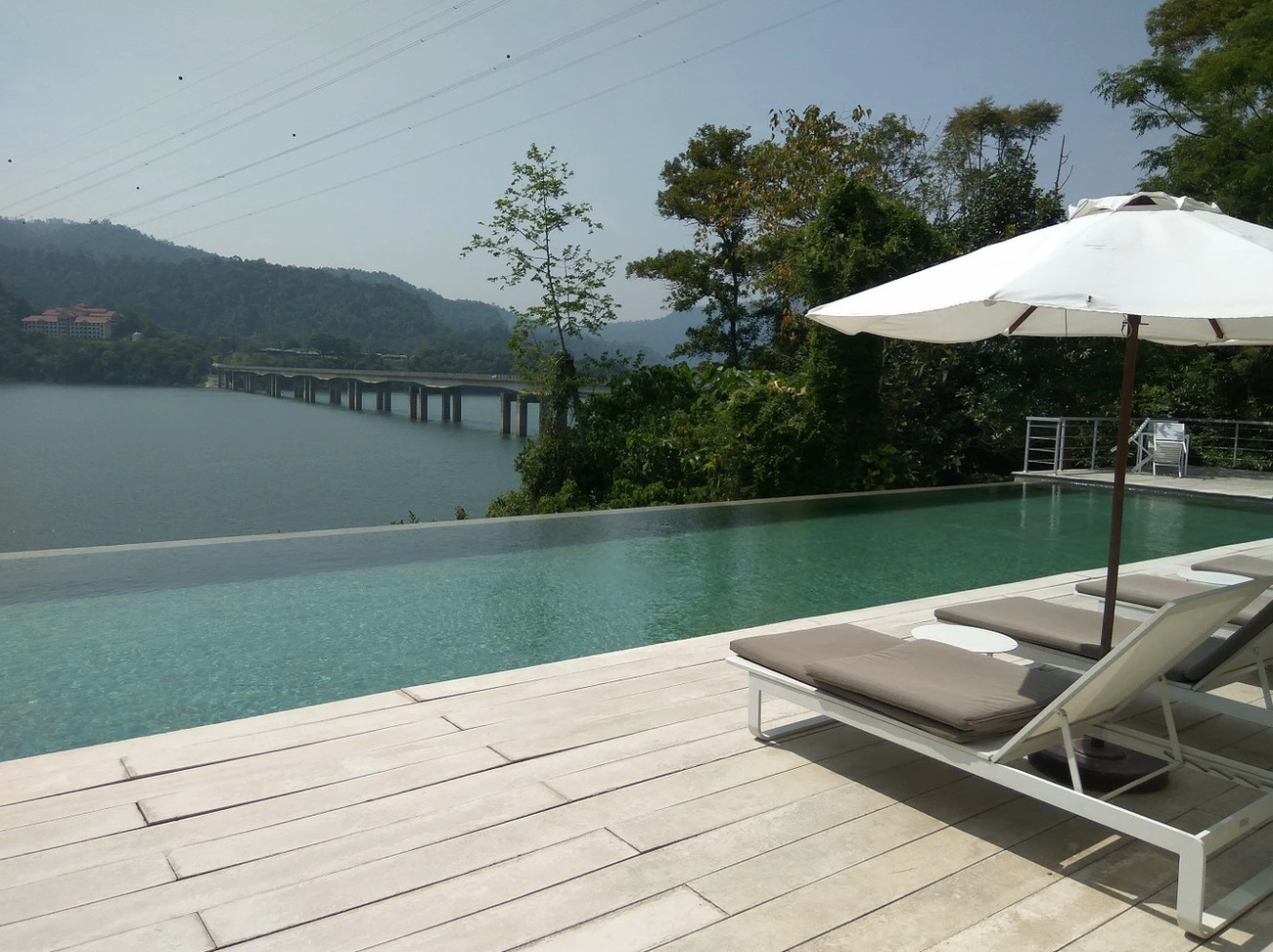 Poolside views at Belum Rainforest Resort