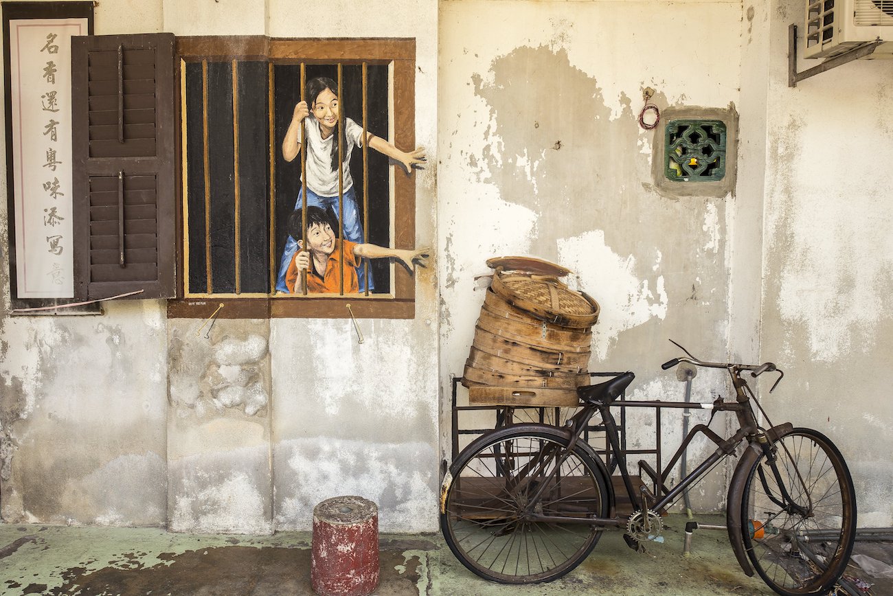 I Want Bao by Ernest Zacharevic is just one of many murals in Penang