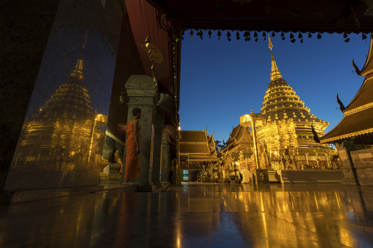 The temple at Doi Suthep is an important spiritual centre in Thailand
