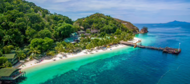 aerial shot rawa island malaysia
