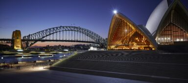Facade of Bennelong Restaurant in Sydnety taken by Nikki To
