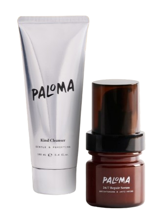 Paloma's cleanser and serum.
