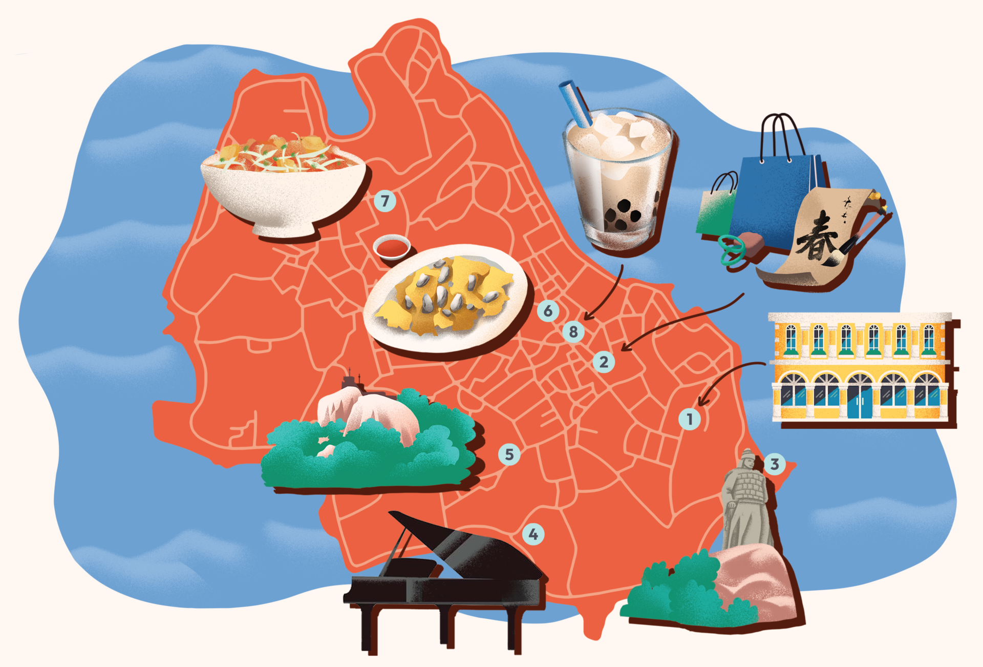 Xiamen neighbourhood guide map