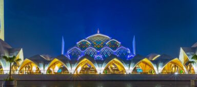 Al-Jabbar Mosque on an artificial lake, Gedebage located in Bandung City