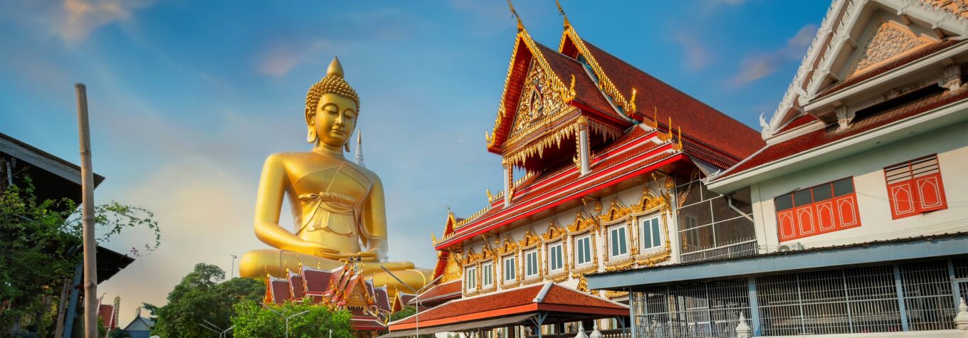 The Big Seated Buddha Statue at Wat Paknam Phasi Charoen in Bangkok