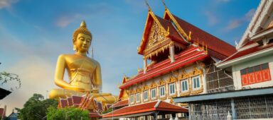 The Big Seated Buddha Statue at Wat Paknam Phasi Charoen in Bangkok