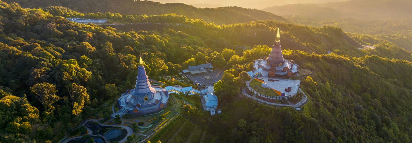 Morning sunrise on the top of Doi Inthanon mountain