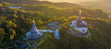Morning sunrise on the top of Doi Inthanon mountain