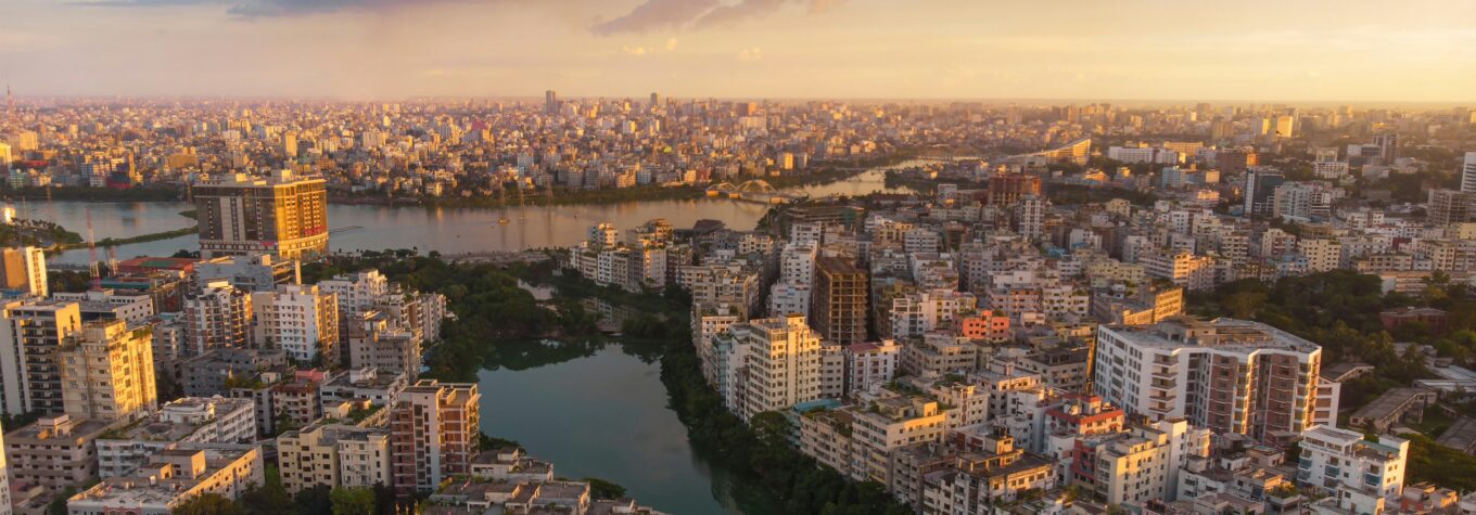 Beautiful afternoon over Dhaka city skyline
