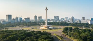 Aerial view of Merdeka square in Jakarta