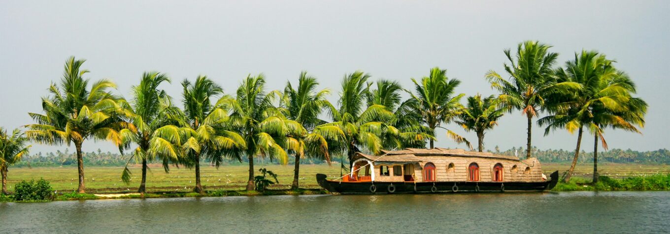 Houseboat in backwater of Alleppey, Kerala