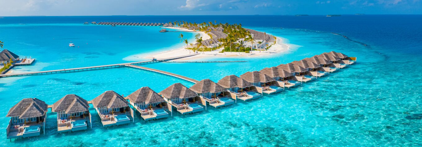 Tropical aerial landscape of Maldives