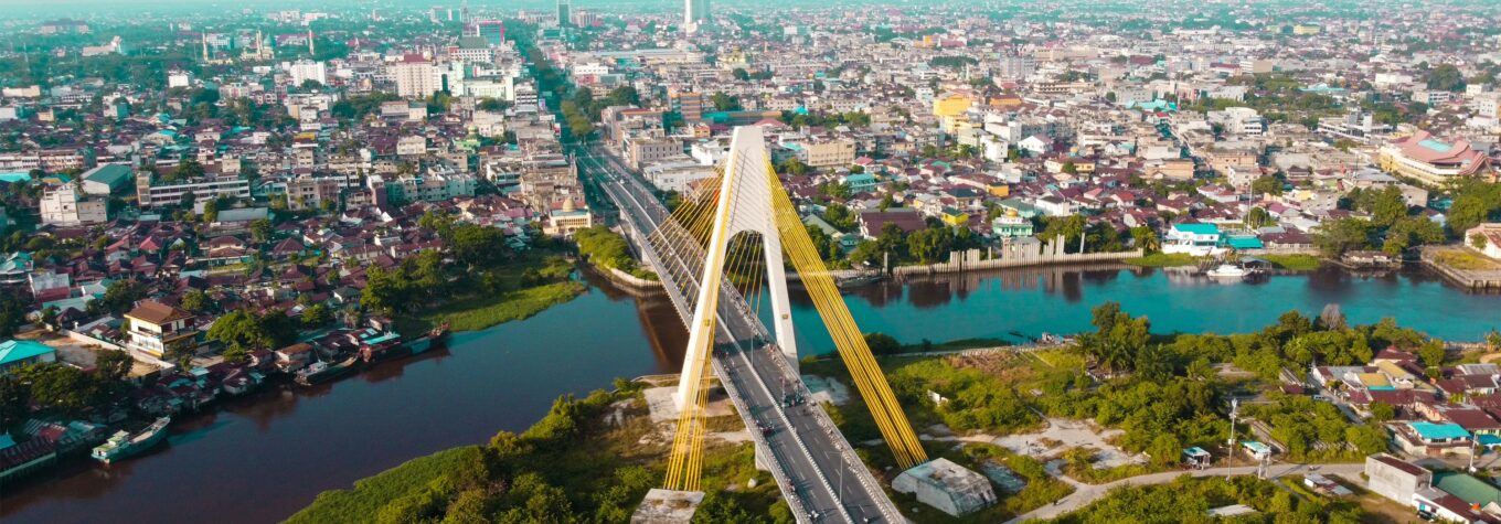 One of the bridges in Pekanbaru, Riau Province, Indonesia