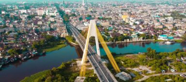 One of the bridges in Pekanbaru, Riau Province, Indonesia