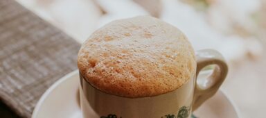 A cup of white coffee