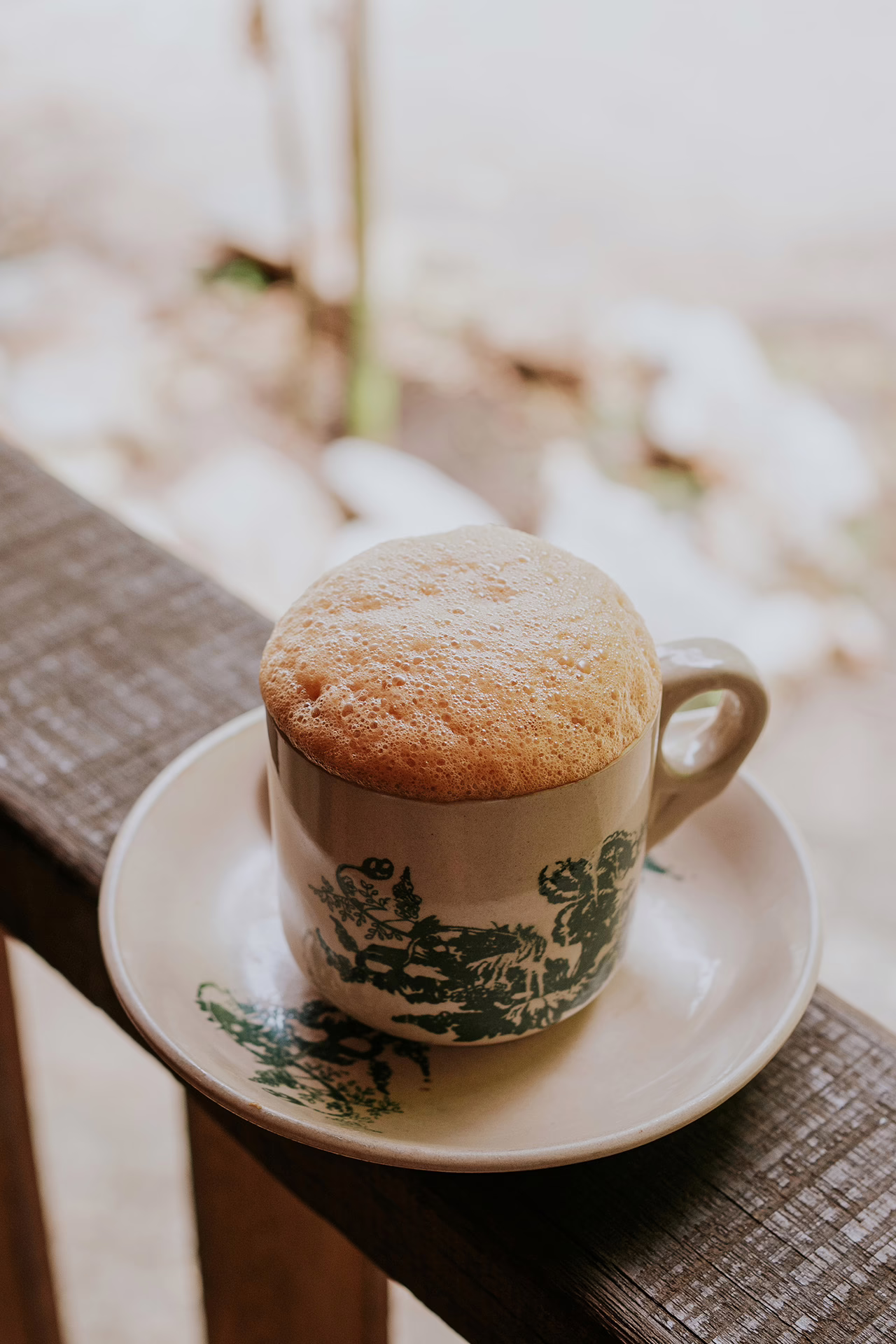 A cup of white coffee